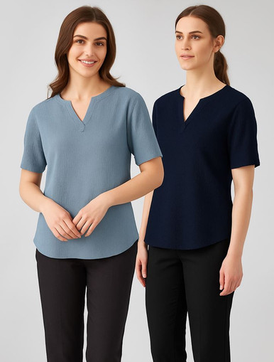Womens Ruche Short Sleeve Blouse