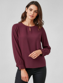 Evelyn Long Sleeve Blouse Wine