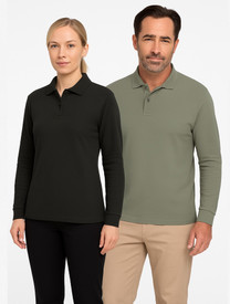 Unisex  L/S Cotton Popcorn Polo