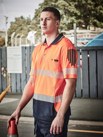 Hi Vis Flux Segmented Tape Short Sleeve Polo