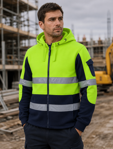 Unisex Hi Vis D+N 450g Full Zip Shepherd Hoodie 