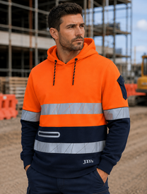 450g Hi VIs Pull Over Hoodie with Fragmented Tape