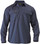Bisley Closed Front L/S Navy Cotton Mens Drill Shirt