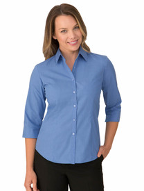 Blue Micro Check 3/4 Sleeve Shirt