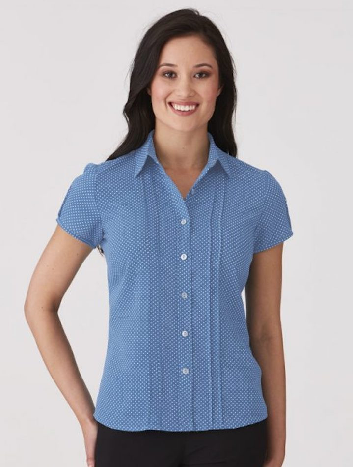 blue cap sleeve top