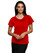 City Collection Red Eva S/S Cowl Neck Top