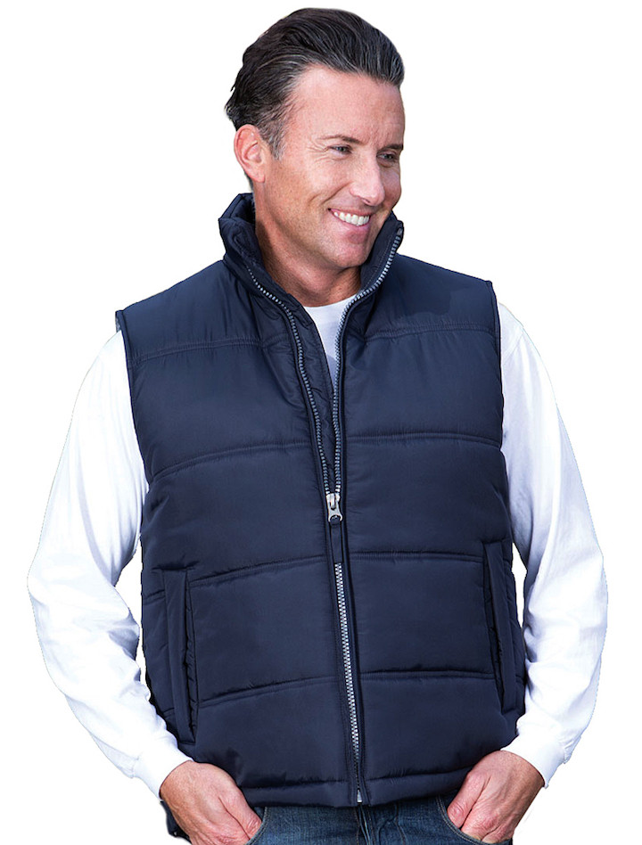 Recycled Puffer Vest in Charcoal | Hallensteins NZ