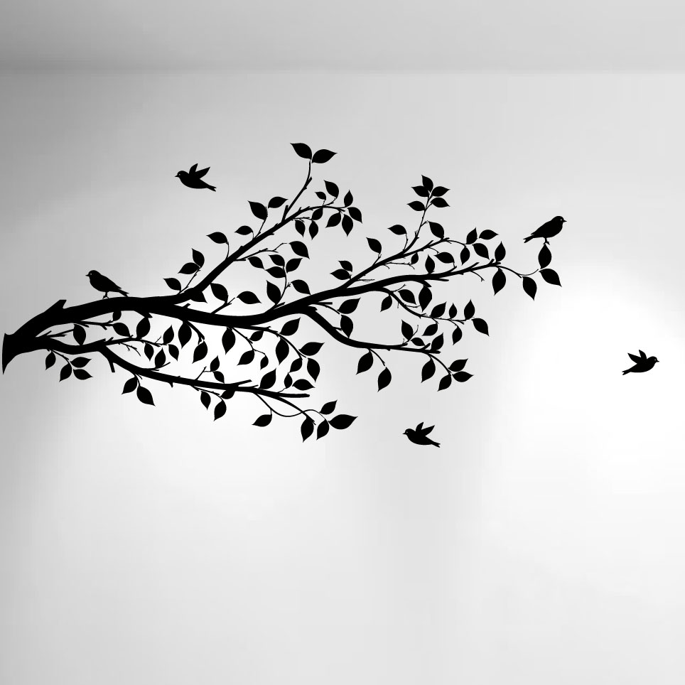 Tree Branches Wall Decal Birds Vinyl Sticker Nursery Leaves 1296 Innovativestencils 