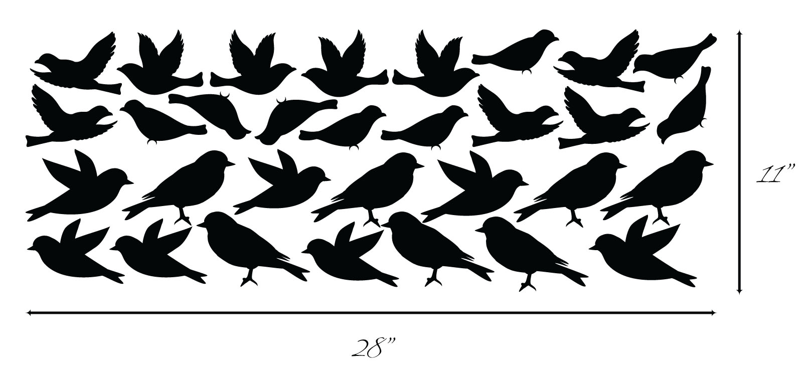 Bird Powerline Wall Art Sticker Large Vinyl Transfer Graphic Decal Decor UK Bi13 