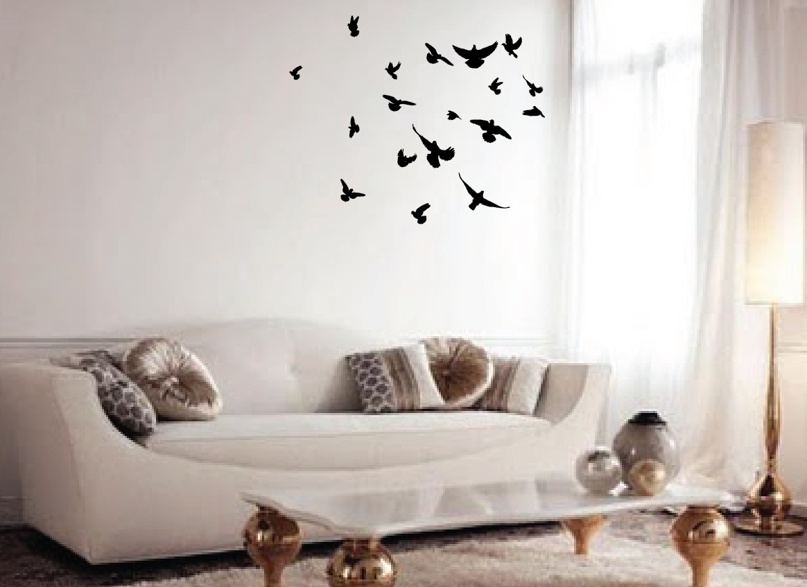 Flock of Birds Flying Wall Decals Stickers Peel and Stick Wall Art 