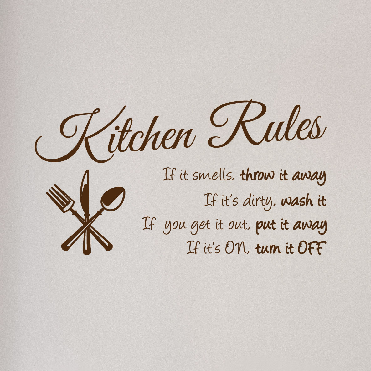 Kitchen Rules Sign Wall Decal Sticker 1364 Innovativestencils