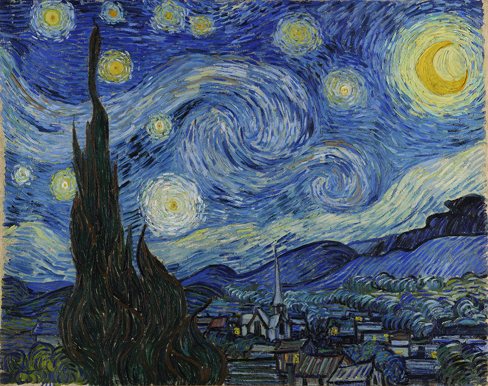 Vincent Van Gogh - The Starry Night Poster Canvas Reproduction Print #3006 - InnovativeStencils vincent-van-gogh-the-starry-night-poster-canvas-reproduction-print-3006-innovativestencils