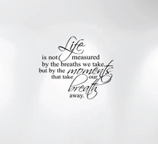 Life Is Not Measured By the Breaths We Take... Wall Decal Nursery Quote #1235