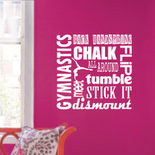 Gymnastics Sport Girl Olympics Wall Decal Teen Quote #1305