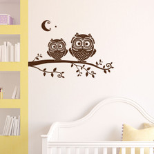 Tree Branch Owls Wall Decal Nursery #1278