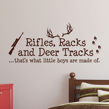 Rifles Racks and Deer Tracks Boys Hunting Wall Decal Nursery Sticker #1279