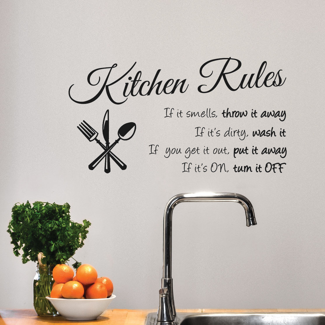 Kitchen Rules Sign Wall Decal Sticker #1364 - InnovativeStencils