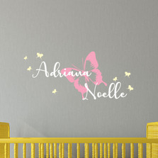 Custom Butterfly Name Vinyl Wall Decal #1478