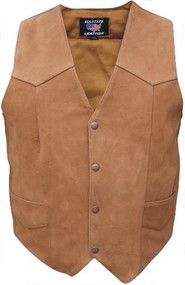 Allstate Leather AL2316 Ladies Brown Plain Vest  