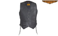 Dream Apparel Grey Vest W/ Concealed Carry Pockets & Side Laces 