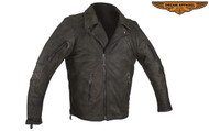 Dream Apparel Distressed Brown Racer Jacket w/XL Gun Pockets 