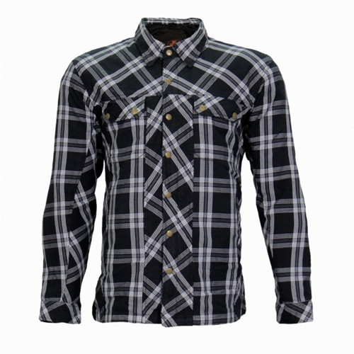 Hot Leathers Armored Black and White Flannel Jacket