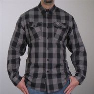  Hot Leathers Black and Gray Long Sleeve Flannel
