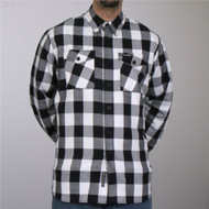 Hot Leathers Black and White Long Sleeve Flannel 