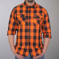 Hot Leathers Orange and Black Long Sleeve Flannel 