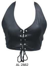 Allstate Leather (Lambskin) Ladies top with Laces on the front 