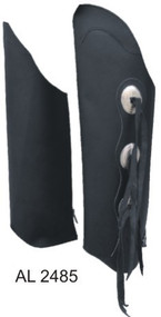 Leggings in Hard Cowhide Leather with Three Conchos