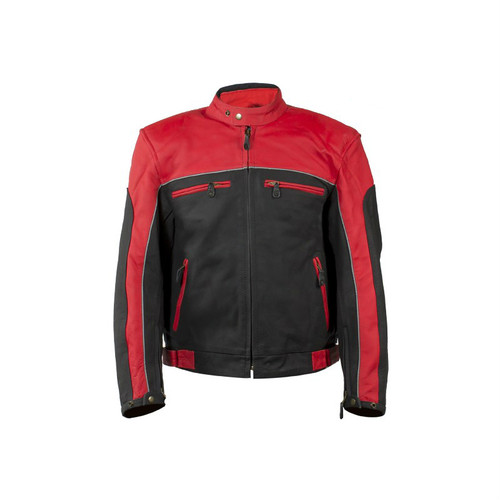 Mens Leather Concealed Carry Racing Jacket with 