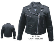 Allstate Leather Ladies Lightweight Lambskin Motorcycle Jacket