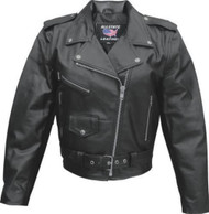 Allstate Leather Ladies Basic Leather Motorcycle Jacket
