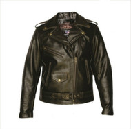 Allstate Leather Ladies Retro Brown Motorcycle Jacket