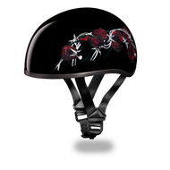 Barbed Rose D.O.T. Daytona Skull Cap Helmet