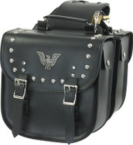 Dream Apparel PVC- 70 Motorcycle Saddlebag With Studs