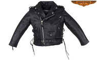 Dream Apparel Kids Motorcycle Jacket with Side Laces