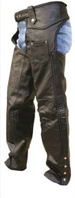 Allstate Leather Braided Buffalo Leather Unisex Chaps