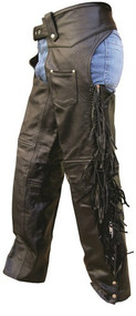Allstate Leather Lined Buffalo Leather Chaps w/ Fringe and Brd