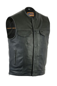 Drum Dyed Naked Cowhide Vest with Upgraded Style Gun Pockets 