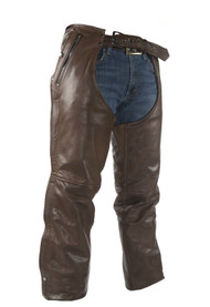 Brown Leather Chaps With Removable Liner
