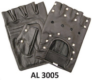 AllState Leather 3005 Fingerless Gloves with Studs
