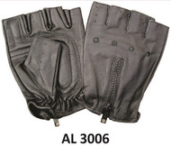 Allstate Leather 3006 Fingerless Gloves  with Zippered Back