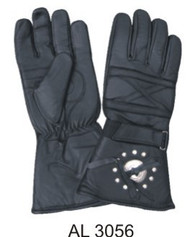 Allstate Leather 3056 Padded Riding Gloves with Studs