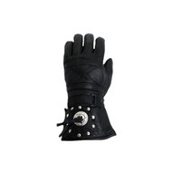 Motorcycle Gauntlet Glove With Concho and Studs