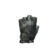 Motorcycle Leather Fingerless Gloves With Velcro & Gel Pads 