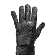 Full Finger Leather Motorcycle Gloves With Gel Pads 