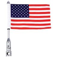 Diamond Plate™ Motorcycle Flagpole Mount and USA Flag    