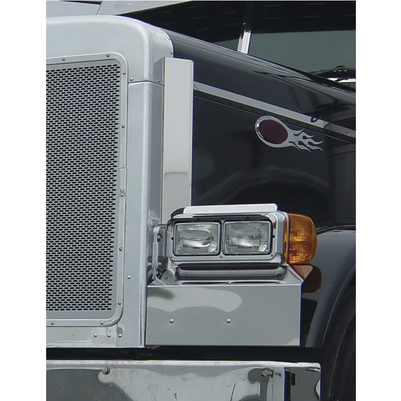Peterbilt 379 Extended Hood Bug Shield Hood Deflector Stainless Steel